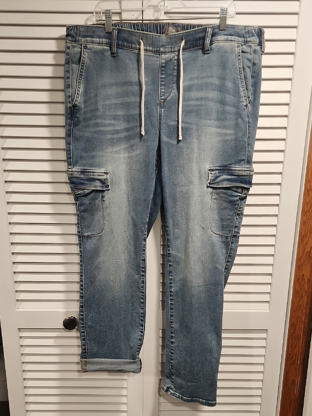 torrid Light Blue Denim Cargo Joggers for Women